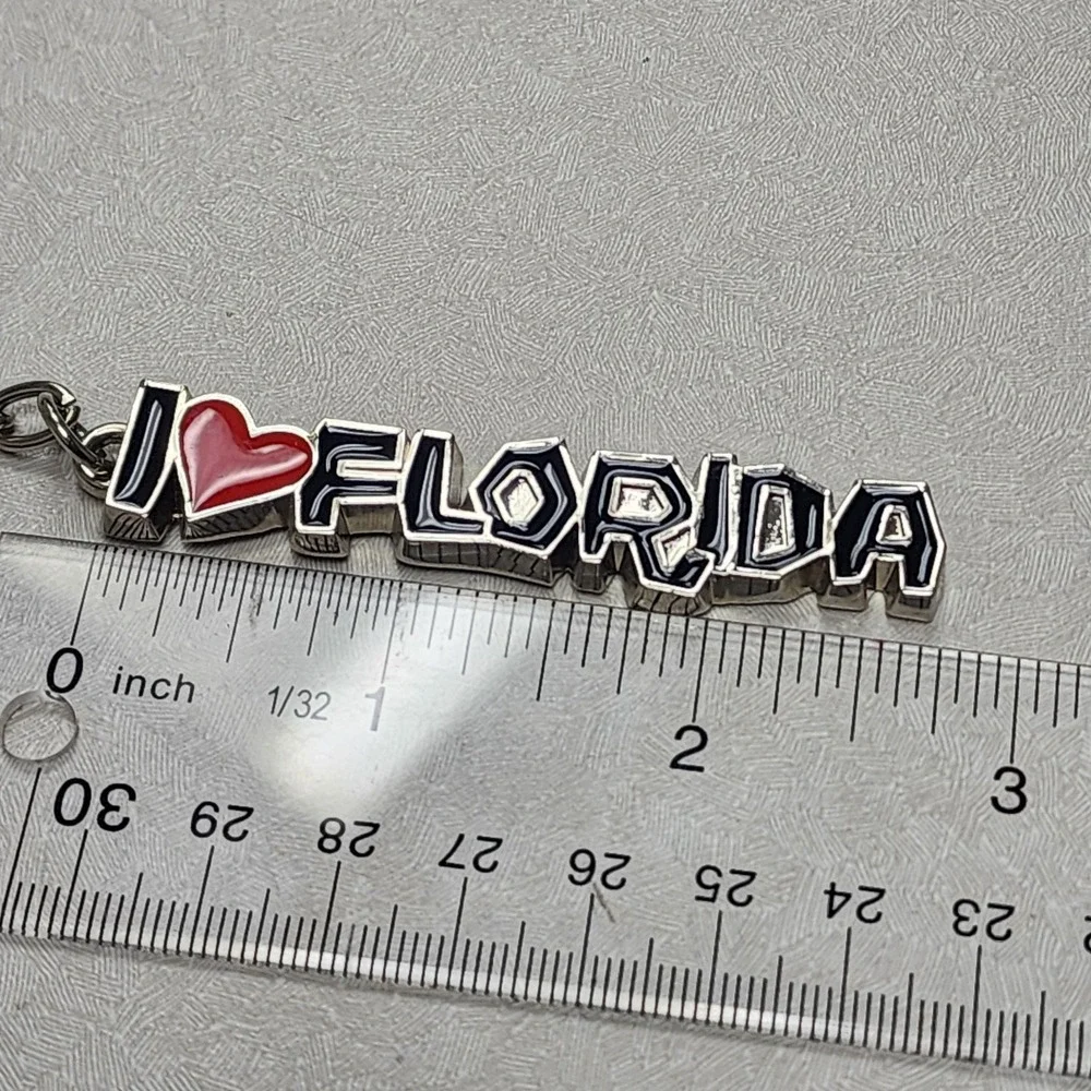 I Heart Florida Keychain Souvenir Key Ring Travel Tourist Gift Metal Florida
